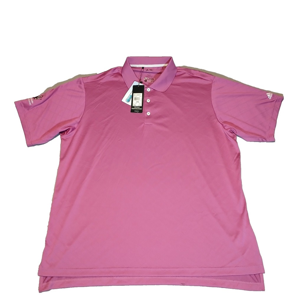 Adidas Golf Polo Shirt Mens 2XL Pink Short Sleeve Performance Active Causal